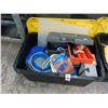 Image 1 : Lidded Tote w/Rope, Life Jackets, Asst. Supplies, Cutboard