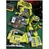 Image 1 : Ryobi Cordless Tool Kit w/Jigsaw, Circular Saw, Flashlight, Radio, Drill, Charger