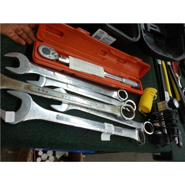 Mini Air Compressor, Tork Wrench, Large Combination Wrenches