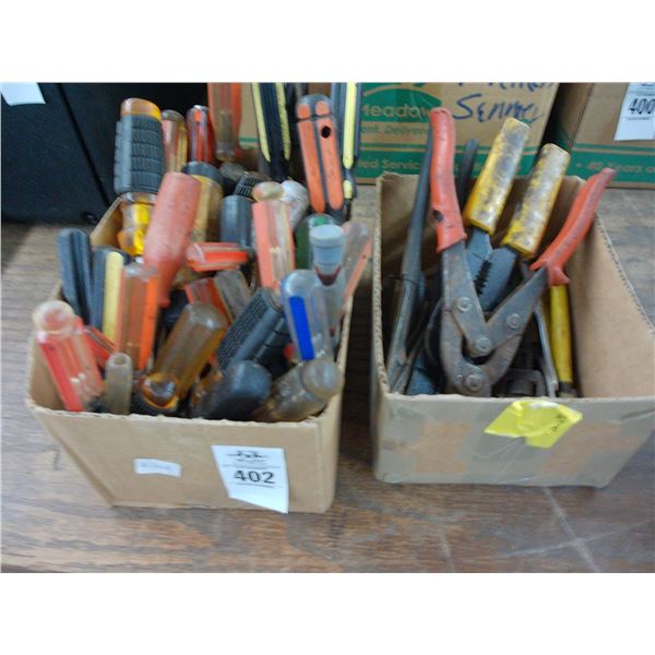 Shears, Pliers, Screwdrivers - 2 Boxes