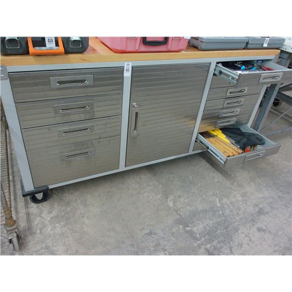 Oak Top 13 Compartment Tool Cart