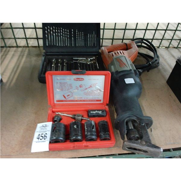 Milwaukee Electric Sawzall w/Hole Saws, Drill Bit Kits