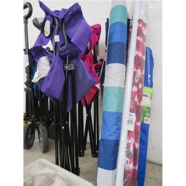 Lawn Chairs, Beach Umbrellas