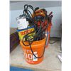 Image 1 : Buckets 2 w/Sand Paper Belts, Lighting, Gun Staples, Plastic Storage Bins