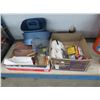Image 1 : Boxes 2 w/Sand Paper Belts, Lighting, Gun Staples, Plastic Storage Bins