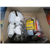 Image 3 : Boxes 2 w/Sand Paper Belts, Lighting, Gun Staples, Plastic Storage Bins