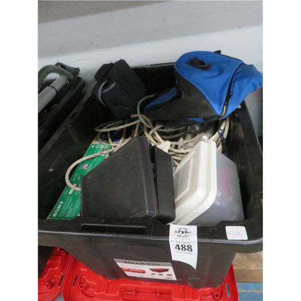 Lidded Tote w/Batteries, Lighting, Tool Bag, Supplies