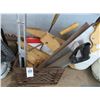 Image 1 : Bin w/Hand Saws, Wood Clamps, Level