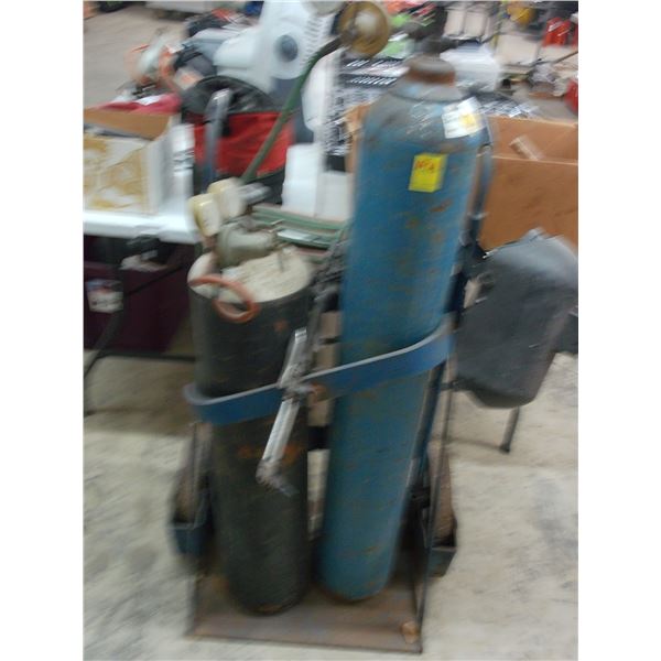 Oxygen Acetelyne Torch Tanks w/Dolly - *Tank Ownership Unknown*