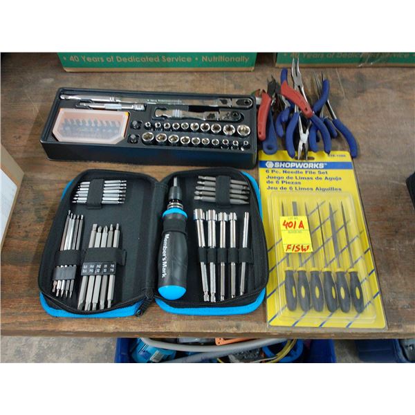 Socket Set, Bit Driver, Needle Nose