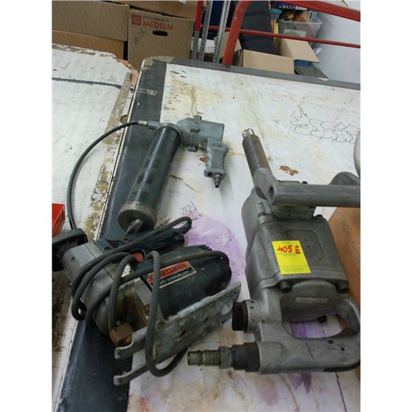 Pneumatic Heavy Duty Lug Wrench, Grease Gun, Electric Jigsaw