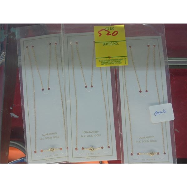 14K Small Necklaces 16" - 3