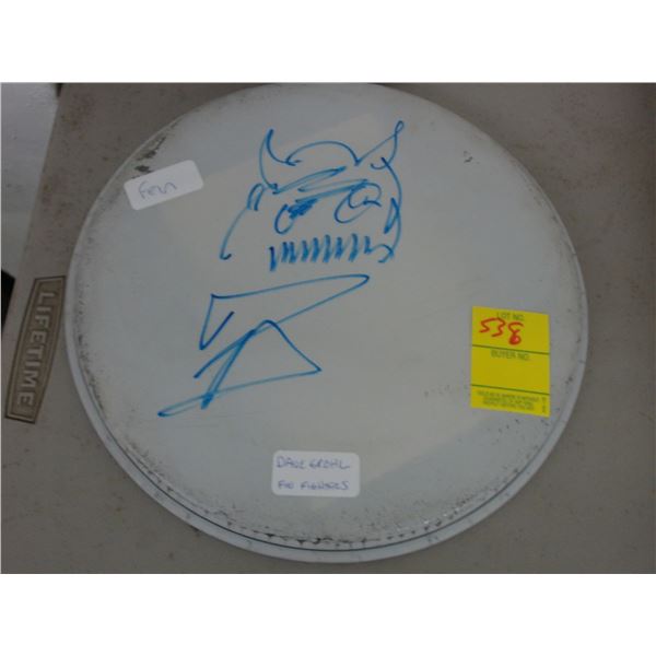 Dave Grohl Food Fighters Autographed Drum Head w/COA