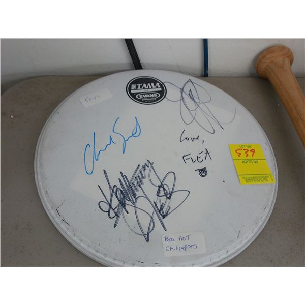 Red Hot Chili Peppers Band Autographed Drum Head w/COA