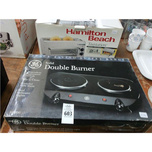 GE Electric Double Burner, Hamilton Beach Toaster Oven