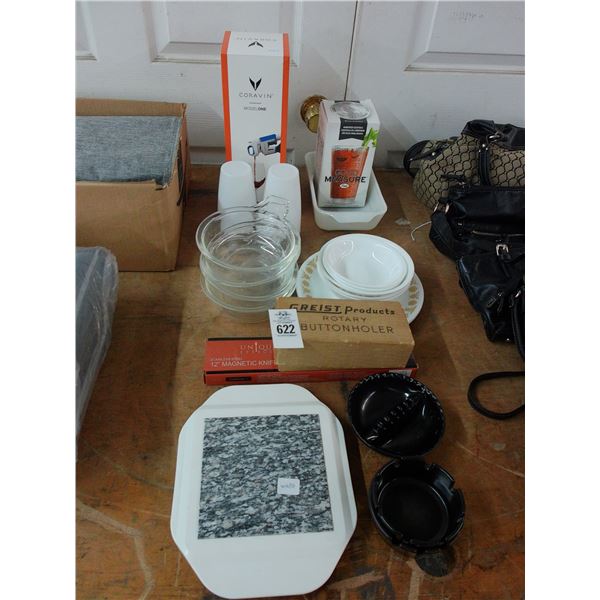 Pyrex Bakeware, Wine Opener, Button Holder, Knife Holder, Cutboard, More