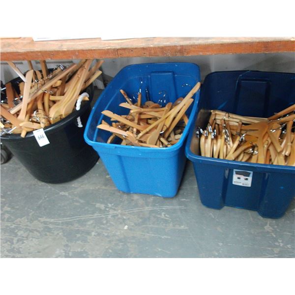 Bins 3 w/Wooden Clothes Hangers