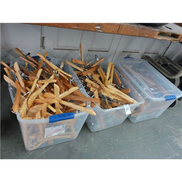 Bins 3 w/Wooden Clothes Hangers