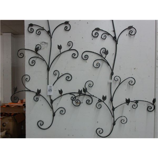 Leaf Style Ornamental Iron Wall Plate Holders