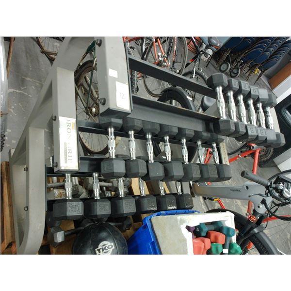 Iron Grip Dumbell Set w/Rack