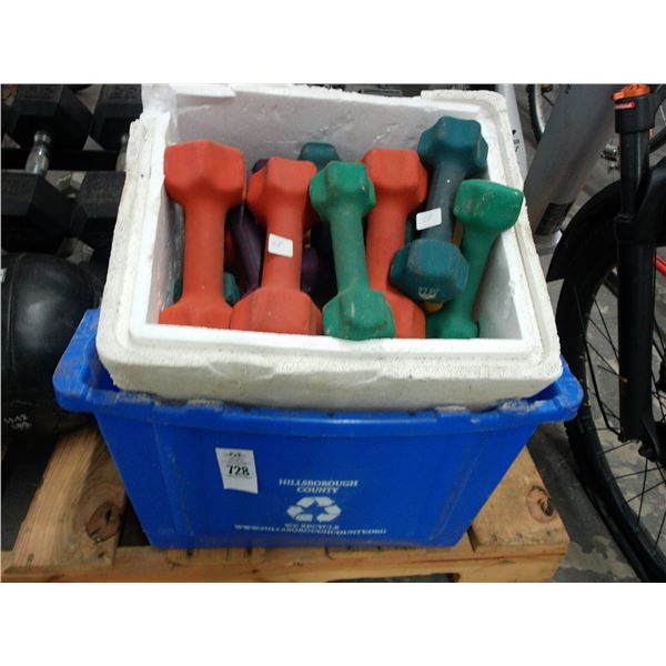 Bins w/Asst. Coated Dumbells - 2