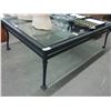 Image 1 : Oversized Black w/Glass Top Coffee Table - 4'  X  6'