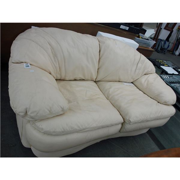 Bone Leather Loveseat