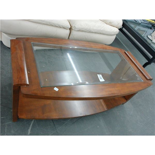 Burl w/Glasstop Coffee Table