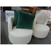Image 1 : Bone Cloth Contemporary Swivel Chairs w/Pillows