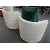 Image 2 : Bone Cloth Contemporary Swivel Chairs w/Pillows