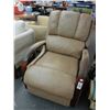 Image 1 : Tan Leather Power Recliner - Worn