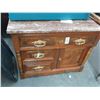 Image 1 : Marble Top Burl Cabinet