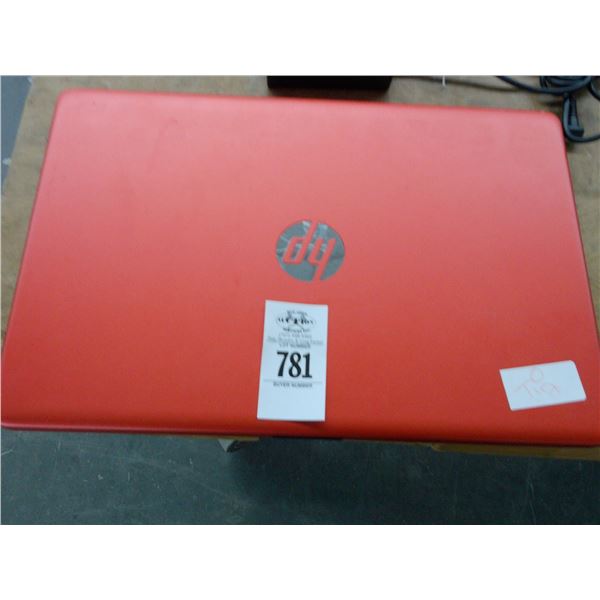 HP Red Laptop w/Adapter - No Hard Drive