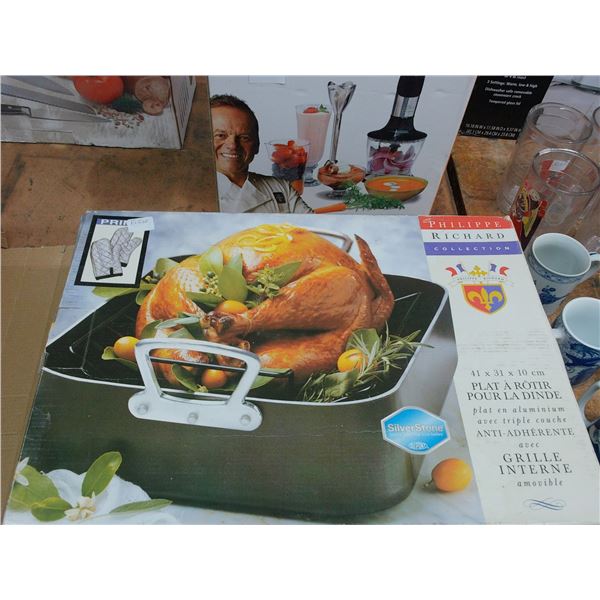 Wolf Gang Puck Emergen Blender Chopper, Roaster Pan