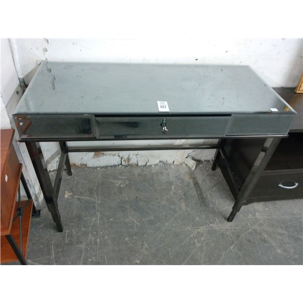 Contemporary Mirrorred Vanity Desk w/Drawer