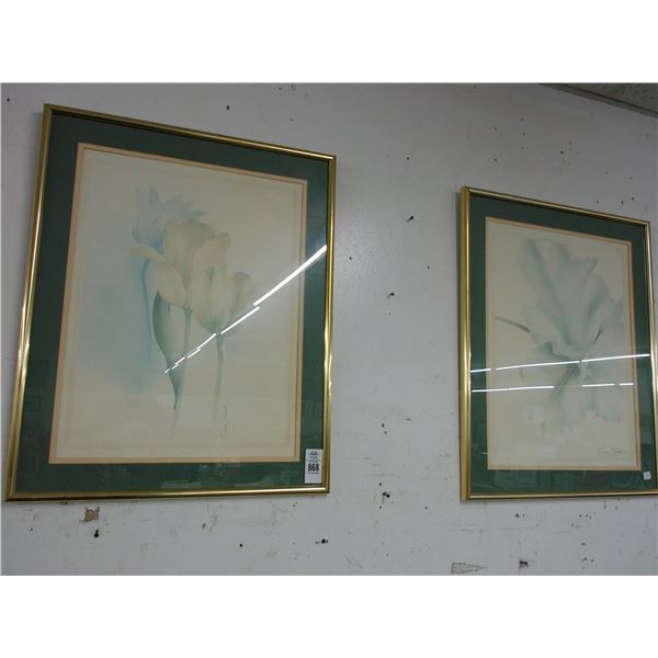 Framed Green Trim Floral Wall Art - 2