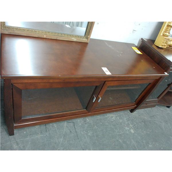 New Burl Glass Door Console