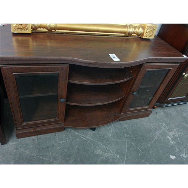 Dark Oak Style Glass Door Console
