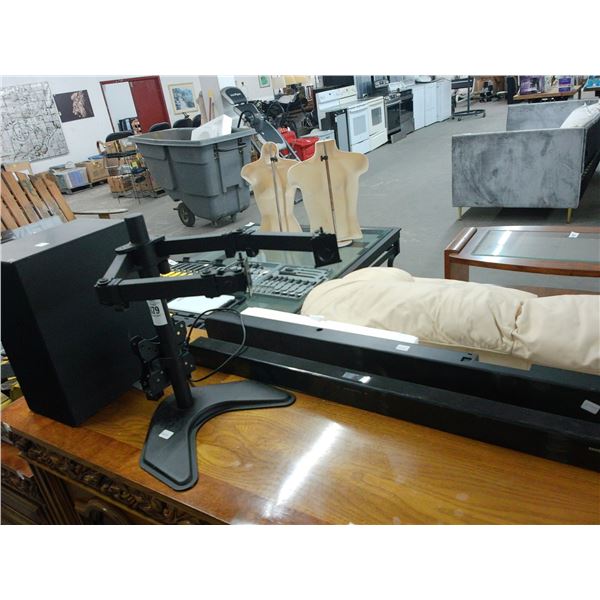 Sound Bars, Sub Woofer, Computer Monitor Swing Arm Stand