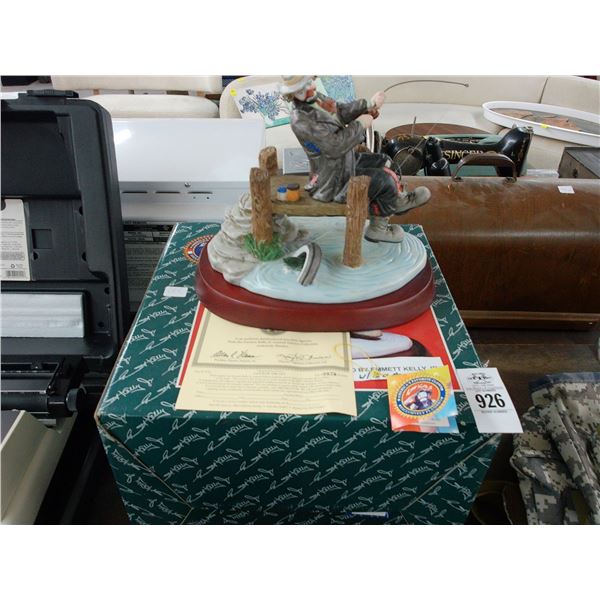 Emmett Kelley Fishing Figurine w/Box and COA