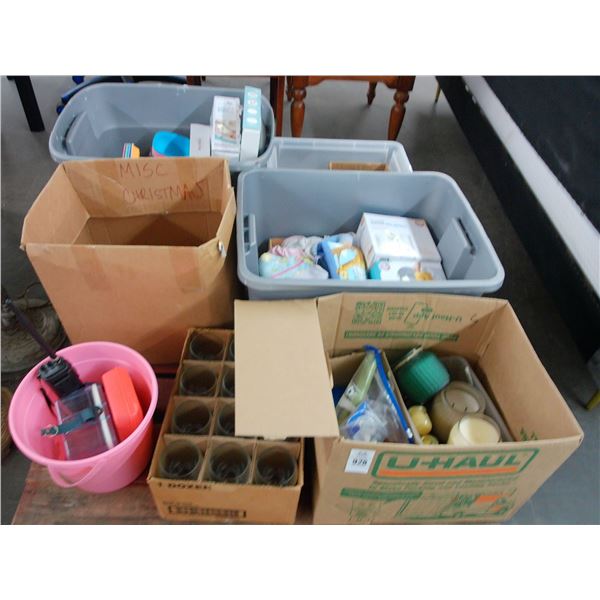 Pallet w/Candles, Bathroom Vanity Items, Books, Baby Items, Glassware