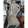 Image 1 : Oversized Bone Distressed Padded Dining Chairs - Pair