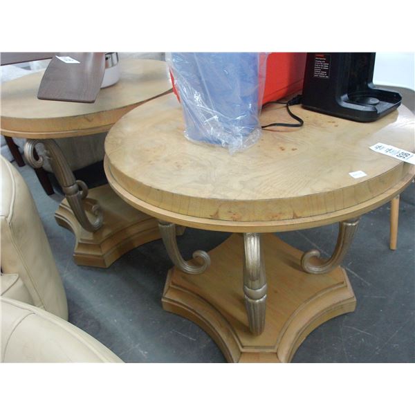 Ornate Burl End Tables - Pair