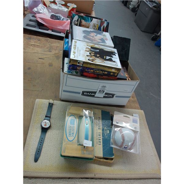 Bangles Watch,  Electric Scissors, Braves Baseball, DVD Movies