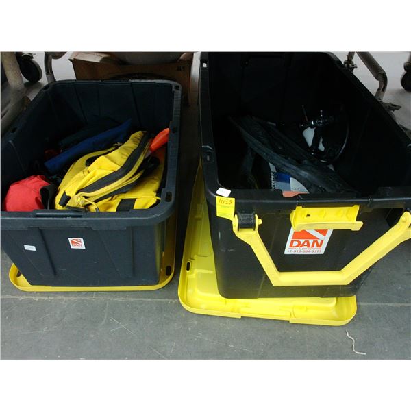 Swim Fins, Books, Diving Accessories - 2 Crates