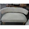 Image 1 : Contemporary Bone Cloth Curved Loveseat