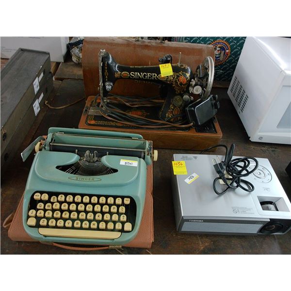Vintage Singer Typewriter, Toshiba Projector