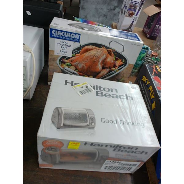 Hamilton Toaster Oven, Roasting Pan - Both New In Box