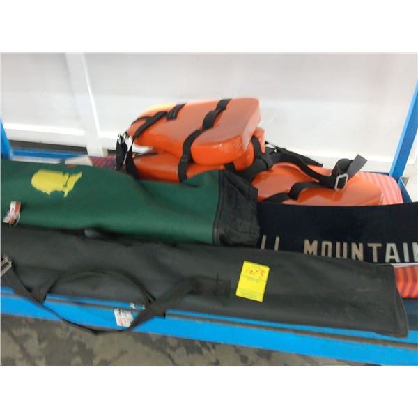 Life Jacket, Boogie Board, Snow Skies, Trade Show Display
