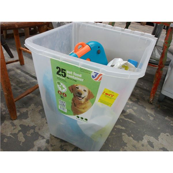 Lidded Bin w/Child Toys, Wipes